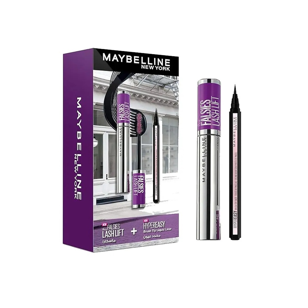 Maybelline Hyper Easy Liquid Eyeliner And Falsies Lash Lift Mascara Set - 2 PcsA
