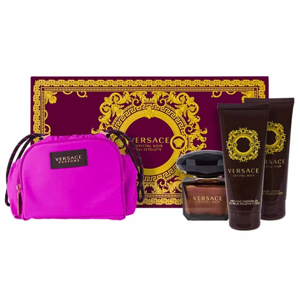 Versace Crystal Noir Gift Set EDT 90ML + Shower Gel 100ML + Body Lotion 100ML + PouchB