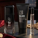 Carolina Herrera 212 VIP Black Gift Set EDP 100ML + Shower Gel 100ML + Travel Spray 10MLA