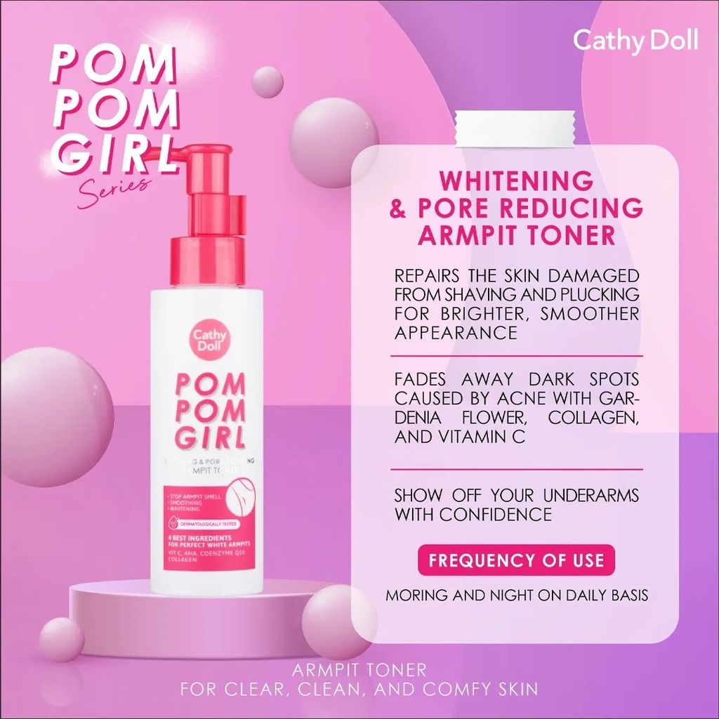 Cathy Doll Pom Pom Whitening Armpit Toner 120MLA
