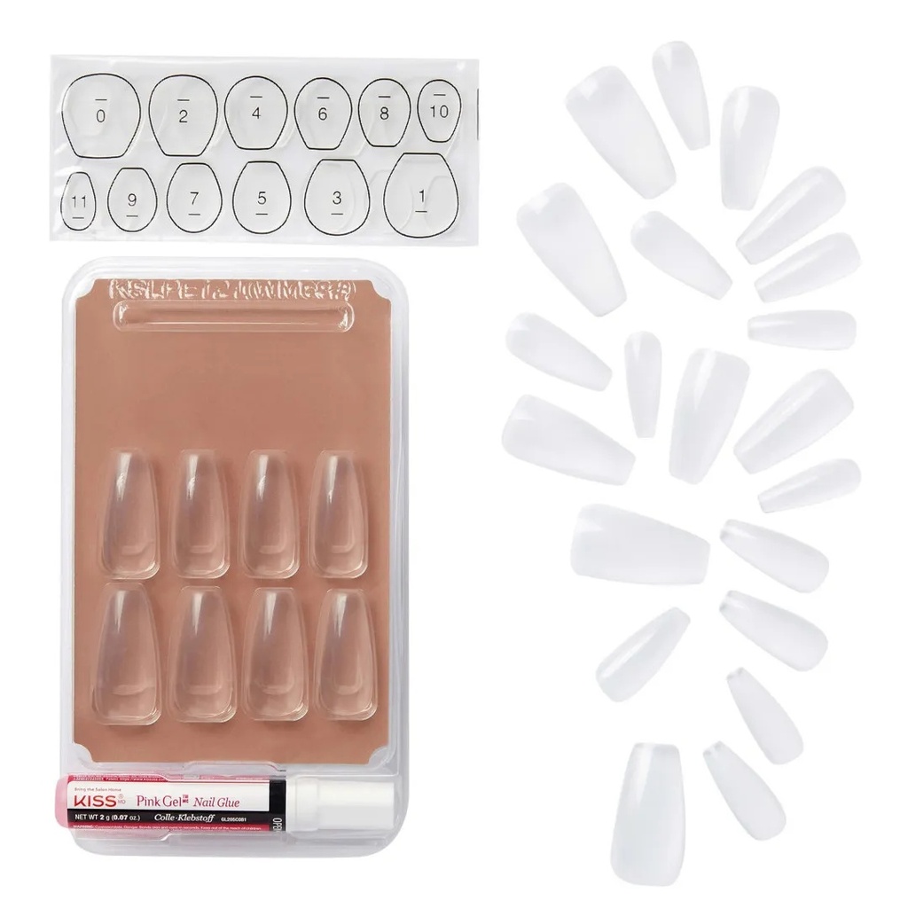 Kiss Salon Acrylic Natural Nails- CrystalA
