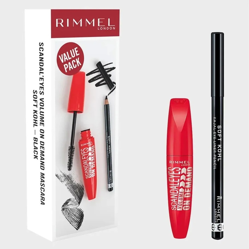 Rimmel Scandal’Eyes Volume On Demand Mascara + Soft Kohl Pencil SetB