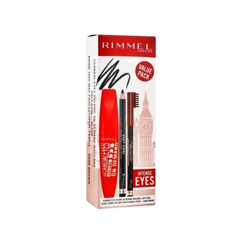 Rimmel Mascara And Soft Kohl Black And  Brow Pencil Dark BrownA