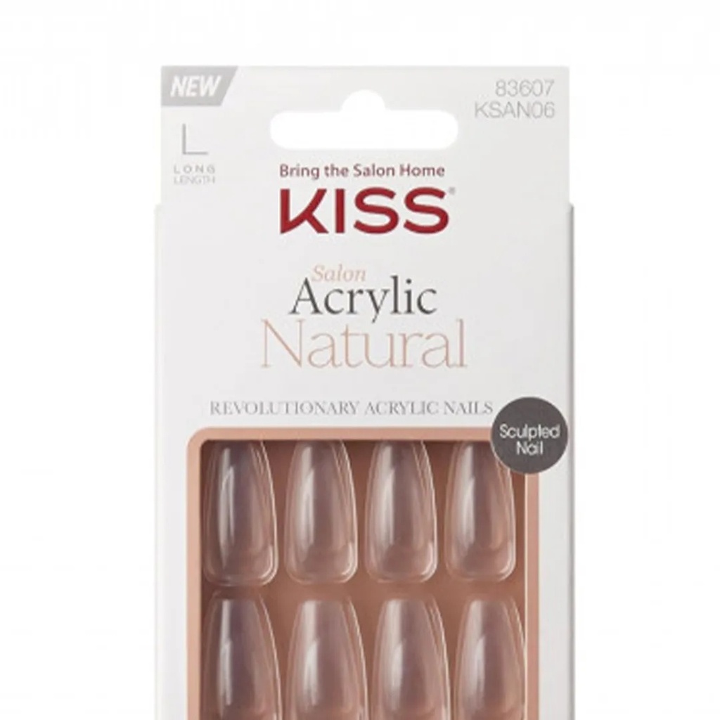 Kiss And Broadway Salon Acrylic Natural Long NailsB
