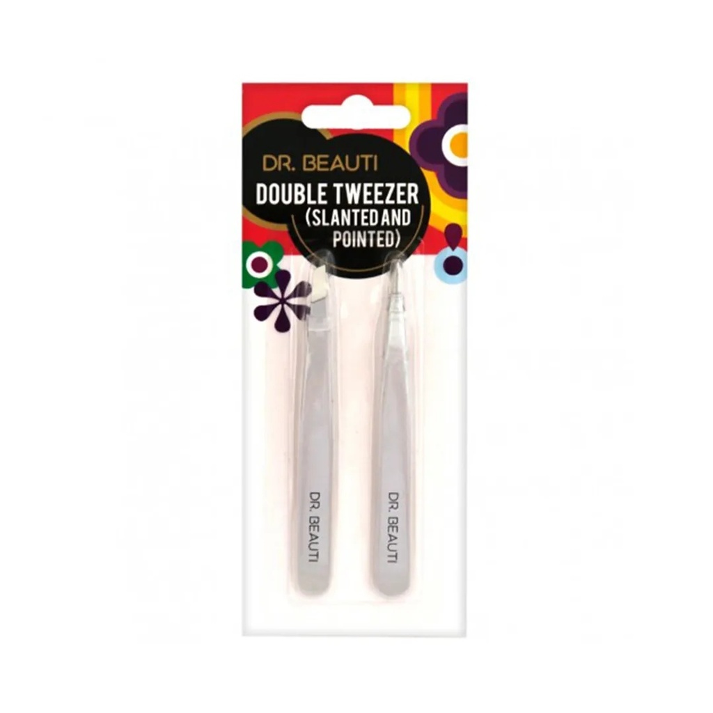 Dr. Beauti  Double Tweeze: (Slanted And Pointed)