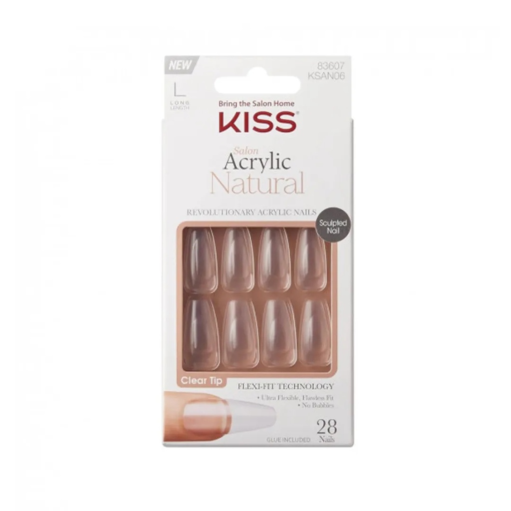 Kiss Salon Acrylic Natural Nails- Crystal