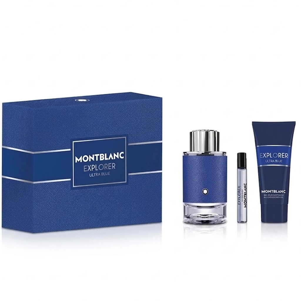 Mont Blanc Explorer Ultra Blue Gift Set EDP 100ML + Travel Spray 7.5ML + Shower Gel 100ML