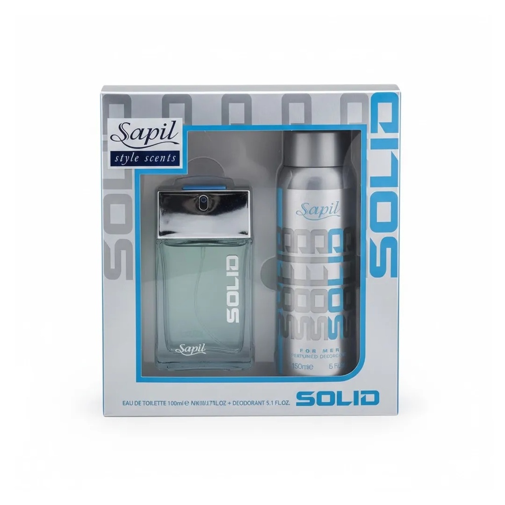 Sapil Solid Gift Set EDT 100ML + Deodorant Spray 150ML