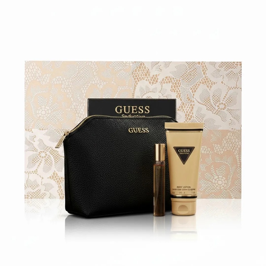 Guess Seductive For Women Gift Set EDP 75ML + 15ML Travel Spray + 100ML Body Lotion + Pouch