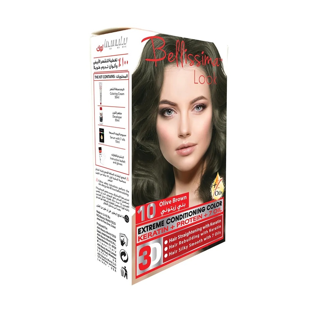Bellissima Look Extreme Conditioning Color - 50ml Kit No. 10 Olive Brown