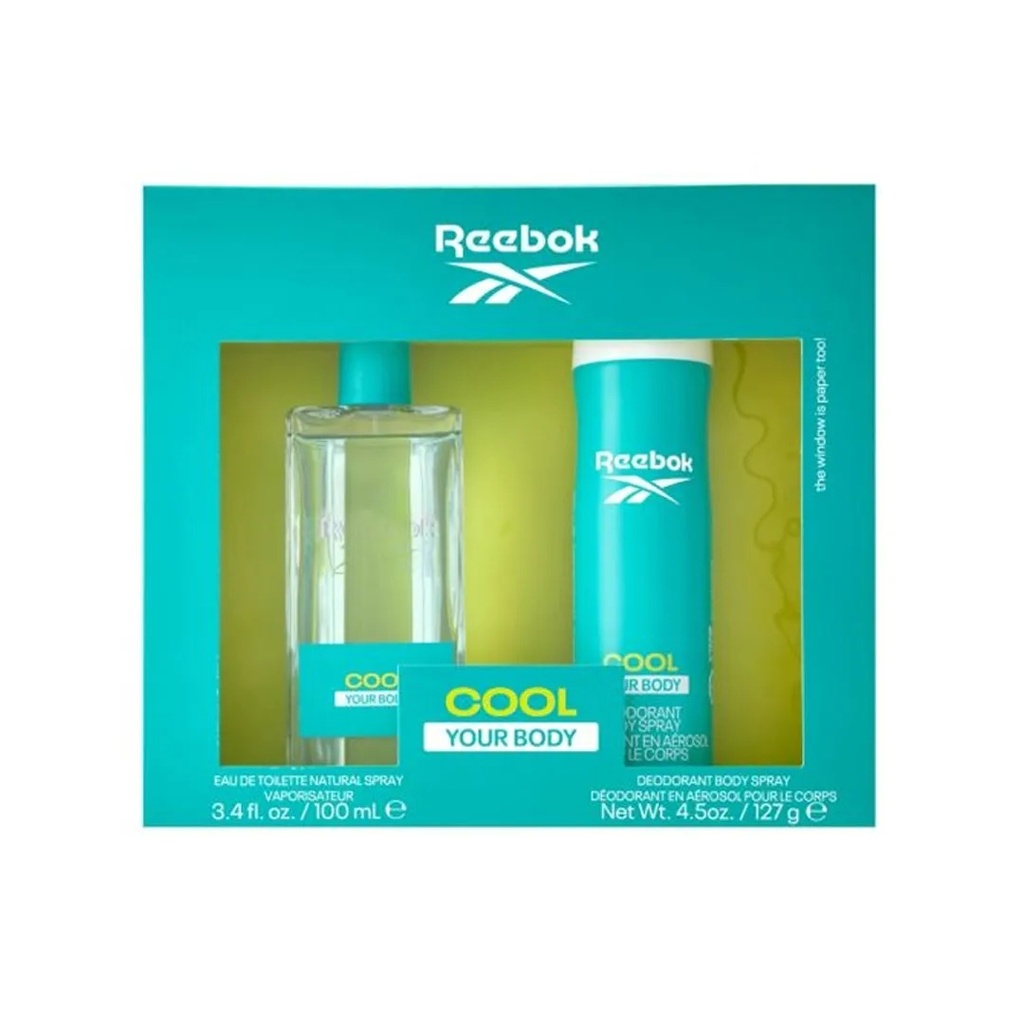 Reebok Cool For Her Gift Set EDT 100ML + Body Spray 150ML