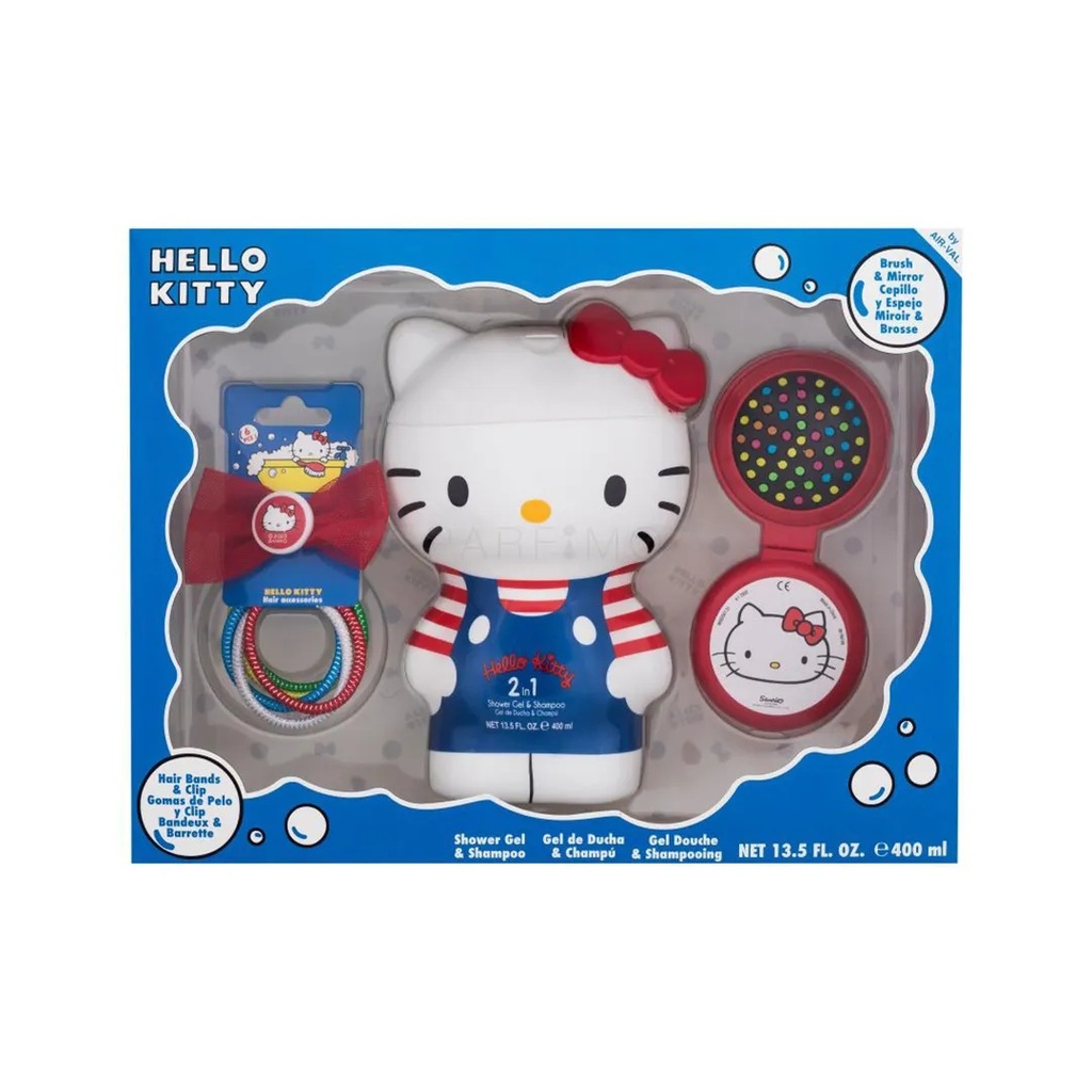 Hello Kitty Hello Kitty gift Set 2D Shower gel And shampoo 400ML + Hair Accessories