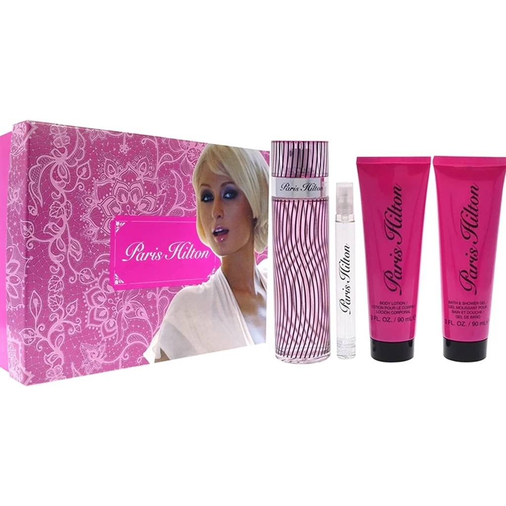 Paris Hilton Gift Set EDP 100ML + Body Lotion 90ML + Shower Gel 90ML 