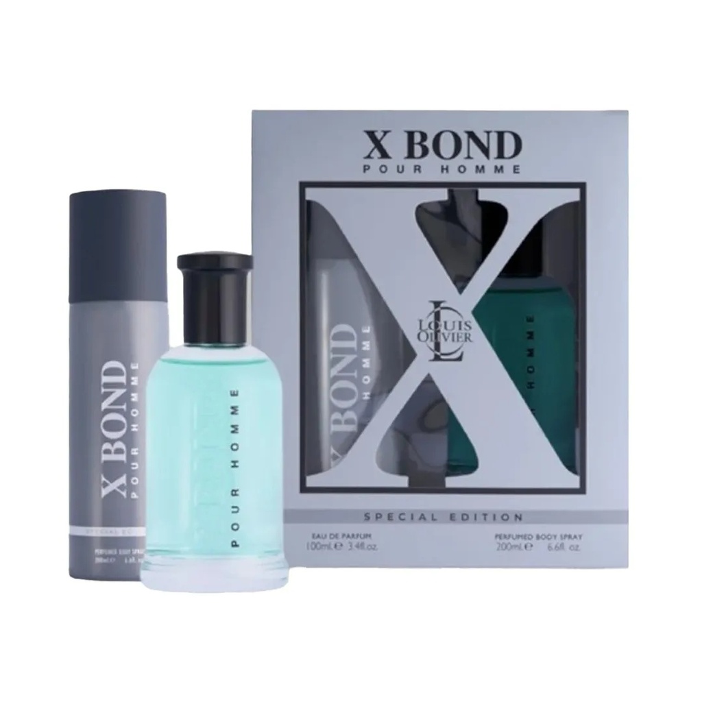 Louis Olivier X Bond Special Edition Pour Homme Gift Set EDP 100ML + Body Spray 200ML