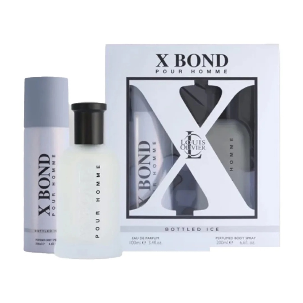 Louis Olivier X Bond Bottled Ice Pour Homme Gift Set EDP 100ML + Body Spray 200ML