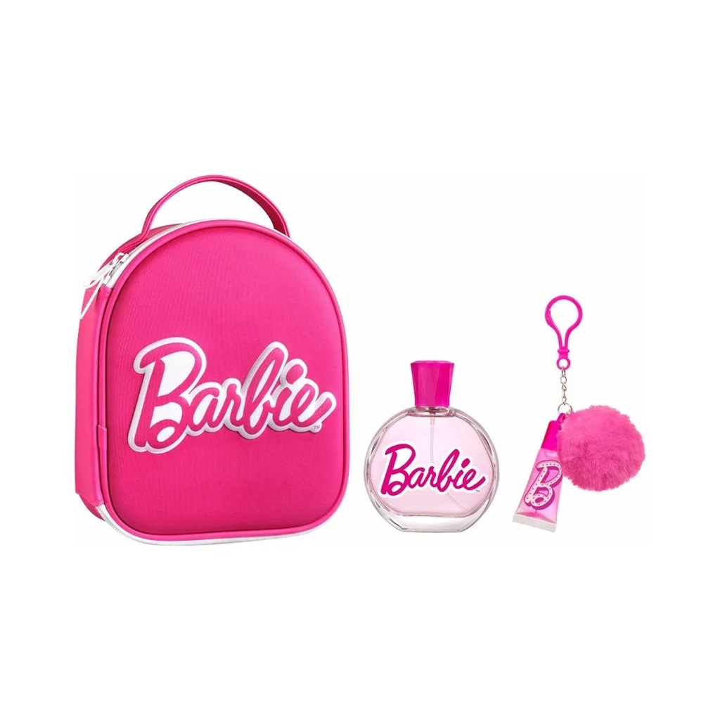 Barbie Barbie Zip Bag  EDT 100ML Key Ring And Lip Gloss