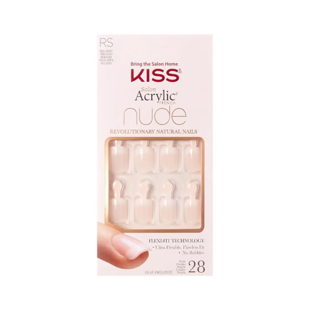Kiss Salon Acrylic Nude French Nails - Breathtaking