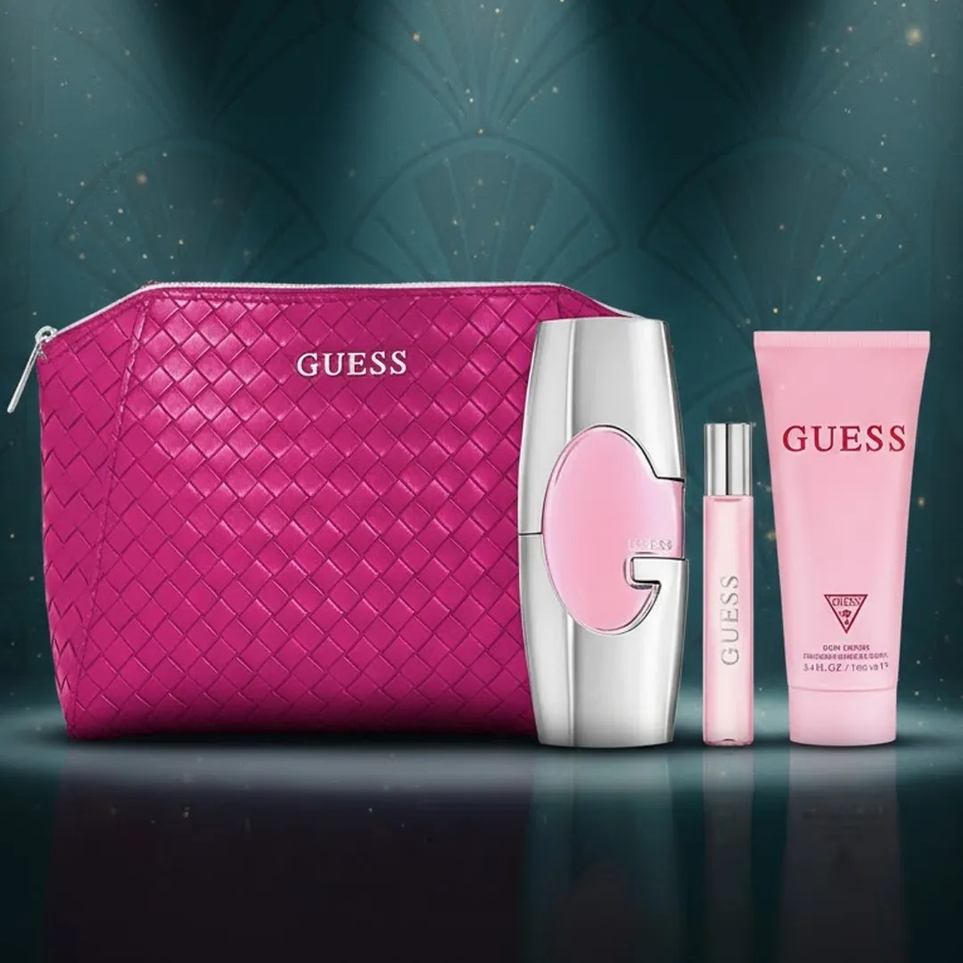 Guess Pink For Women Gift Set EDP 75ML + Travel Spray 15ML + Body Lotion 100ML + Pouch alternate view